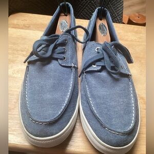 Tretron Men's Blue Canvas Lace-Up Boat Shoes. 451